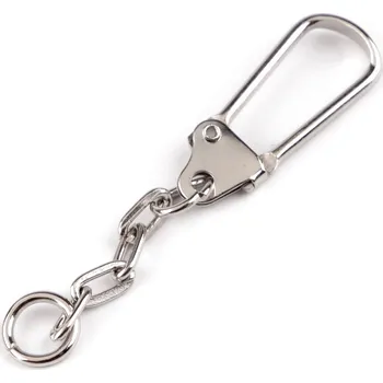 Kabelka Kovová karabina s řetízkem, barva nikl