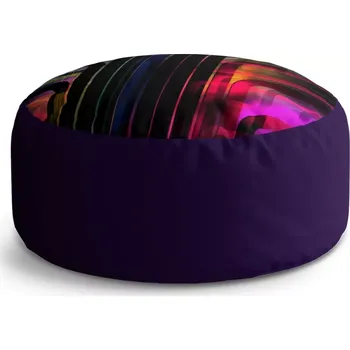 Taburet Sablio Taburet Circle Černé pruhy: 38x48 cm