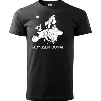 Sablio Tričko s potiskem Tady jsem doma - černé 5XL