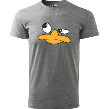 Sablio Tričko s potiskem DUCK FACE - šedé 4XL