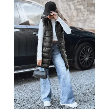 Dámské oblečení Dámská prošívaná vesta s kapucí Dstreet TY5259 Barva: Černá, Velikost: M