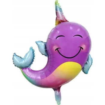 Balónek Fóliový Balónek Narval - Barevná Dekorace na Narozeniny, 74 cm