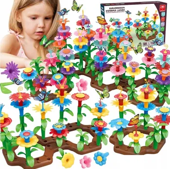 ostatní stavebnice STAVEBNICE KVĚTINY 222 dílků SKLÁDAČKA KVĚTINY ZAHRADA KREATIVNÍ