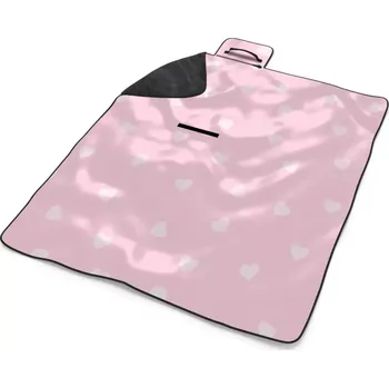 deka Sablio Plážová deka Růžová srdíčka: 200x140 cm