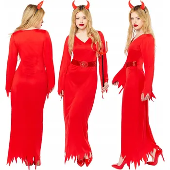 Karnevalový kostým Kostým pro dospělé Ďáblice Halloween Šaty Čelenka a Trojzubec, vel. S