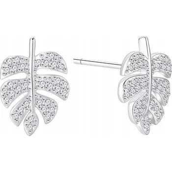 Náušnice POSTŘÍBŘENÉ NÁUŠNICE s rhodiovanou úpravou, puzetky, pecky, lístky na oslavu, svatební hostina