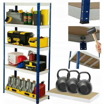 Dílenský regál Dílenský kovový regál HELIOS 196x120x35cm 5 polic x 350kg POLSKÝ