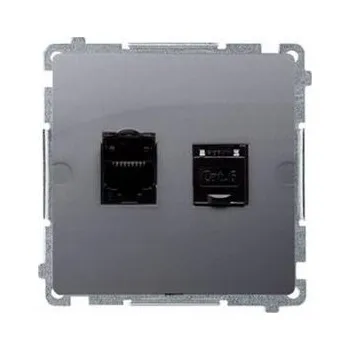 Elektrická zásuvka Internetová zásuvka nástěnná Kontakt-simon stříbrná