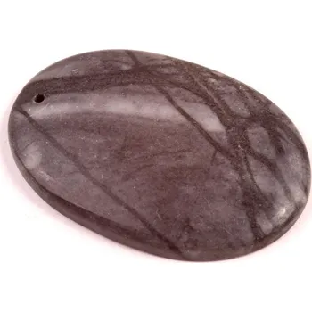 Přírodní kámen Vrtaný kabošon Picasso Jasper č.V168 (37x25x5mm)