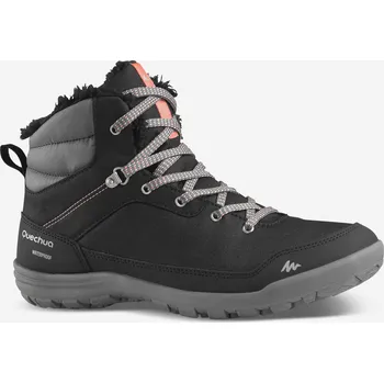 Pánské tenisky QUECHUA Dámské zimní turistické polovysoké nepromokavé boty SH 100 39 ČERNÁ|ŠEDÁ