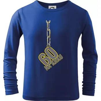 Chlapecké tričko 60 let na krku řetěz - Triko dětské Long Sleeve - 158 cm/12 let ( Královská modrá )