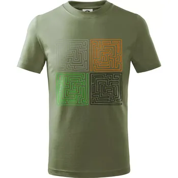 Můj svět - bludiště - Tričko dětské bavlněné - 122 cm/6 let ( Khaki )