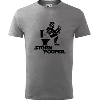 SW - Storm pooper - Tričko dětské bavlněné - 98 cm / 2 roky ( Tmavě šedý melír )