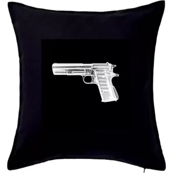 Polštář Zbraň RTG - Polštář 50x50 - 50x50 - Pouze potah ( Černá )