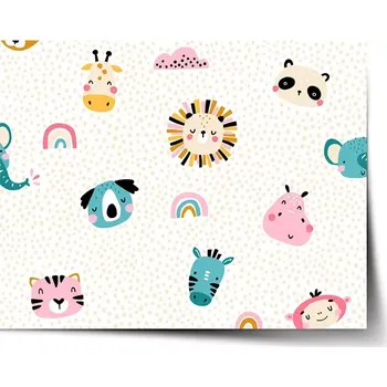 Plakát Sablio Plakát Hroch, zebra a slunce - 60x40 cm