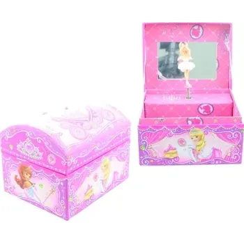 Šperkovnice Růžová hrací šperkovnice s baletkou a zrcátkem