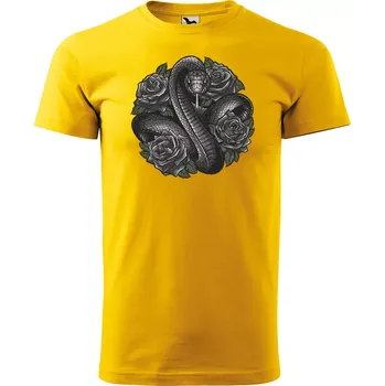 Sablio Tričko s potiskem Hadí objetí - žluté 2XL