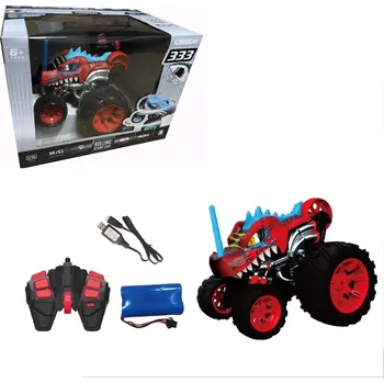 RC model auta RC kaskadérské auto s pěti koly červené 1:16