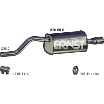 Výfukový systém Zadní tlumič výfuku ERNST 520096