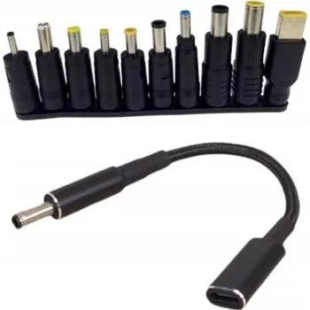 ADAPTÉR USB-C NA DC KONEKTOR PRO NAPÁJENÍ LAPTOPU 10 KS 5.5X2.1MM
