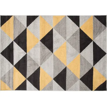 Koberec Kusový koberec Lazur - trojúhelníky 5 - černý/žlutý Rozměr koberce: 160x220 cm