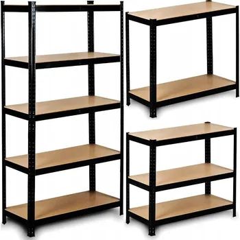 Dílenský regál Kovový skladový regál Funfit 180 x 90 x 40 cm, nosnost 175 kg na polici