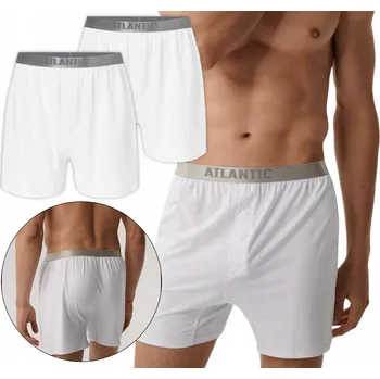 Boxerky 2x Pánské volné boxerky PREMIUM Atlantic 2BALENÍ prodyšné BMB-005 XL bílé