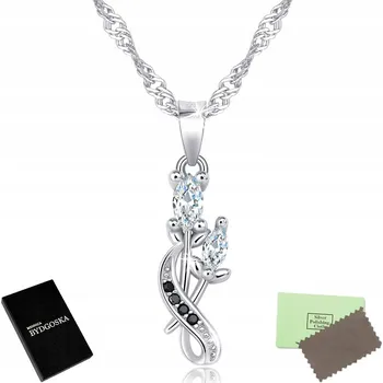 Náhrdelník STŘÍBRNÝ NÁHRDELNÍK 925 POVRCHOVĚ UPRAVENÝ RHODIEM, KVĚTINY, PRO ŽENY