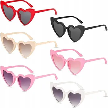 SLUNEČNÍ BRÝLE SRDÍČKA DÁMSKÉ VTIPNÉ NA PÁRTY Sada 6 ks