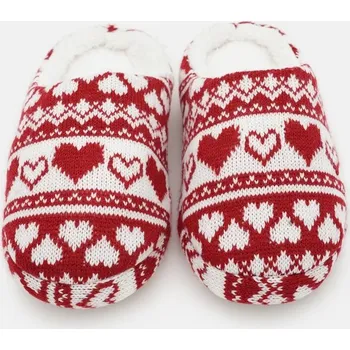 Dámské pantofle Pantofle Dámské vánoční pantofle červeno-bílé teplé srdíčka 38/39 B977929