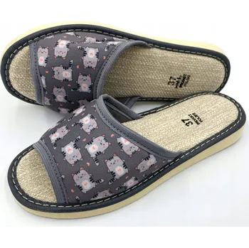 Dámské pantofle DÁMSKÉ PANTOFLE PANTOFLE OTEVŘENÉ S MOTIVEM KOČEK MAXIMUS vel. 39