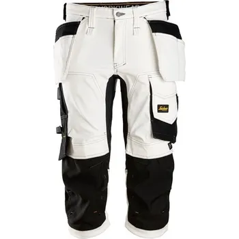 pracovní kraťasy Snickers Workwear | Pracovní kalhoty ¾ Pirate AllroundWork s PK bílé - Bílá / 52 / 52 / bílá