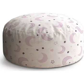 Taburet Sablio Taburet Circle Fialové měsíčky: 38x48 cm