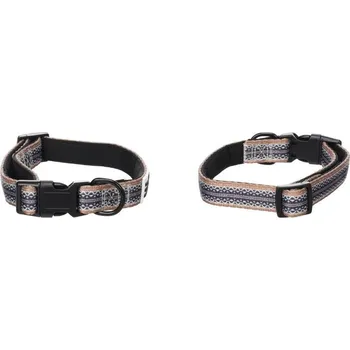 Obojek pro psa Obojek FLAMINGO Ubud s neoprenem černý s etno vzorem (L) 2,5x41-66cm