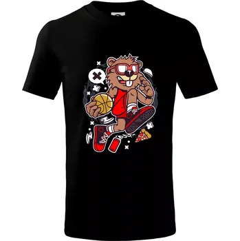 Sysel basket - Tričko dětské bavlněné - 98 cm / 2 roky ( Černá )