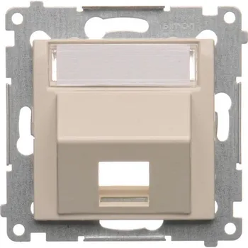 vypínač Kryt zásuvky 1x RJ45/RJ12 Simon 54 premium šikmý béžový