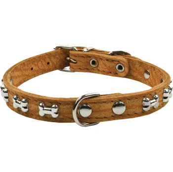 Obojek pro psa Kožený obojek BaF Bella červený 1,4 x 35cm