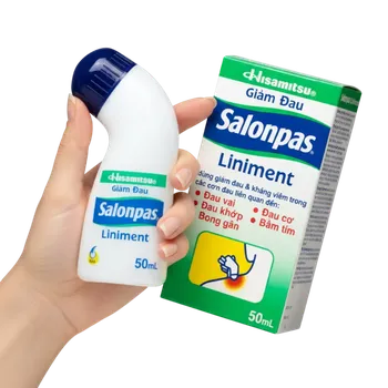 Masážní přípravek Salonpas® Liniment – japonský olej proti bolesti svalů a zánětům 50 ml