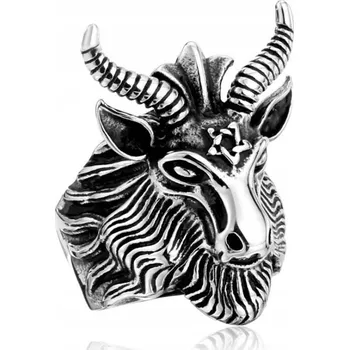 Prsten PRSTEN PECZETNÍ Prsten Ocel Stříbrný KOZOROH 396