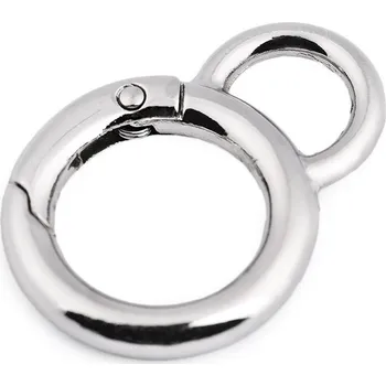 Karabina kulatá s očkem na kabelky Ø19 mm, střední, 1 nikl