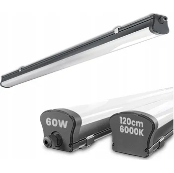 LED panel Stropní svítidlo LED do Garáže IP65 60W 120cm Dílenské Hermetické Svítidlo šedé