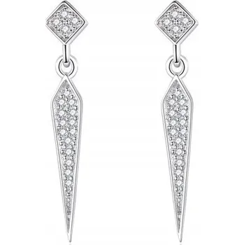 Náušnice Fraise stříbrné náušnice visací kosočtverce S925 se zirkony