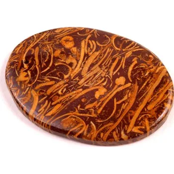 Přírodní kámen Vrtaný kabošon Miriam Jaspis č.V174 (36x27x4mm)