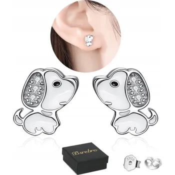 Náušnice Stříbrné náušnice RYZOST 925 se Pies STŘÍBRO Puzety Šroubovací Pro Dívku