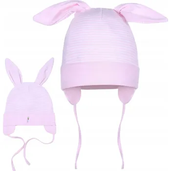 Čepice BAVLNĚNÁ ČEPIČKA PRO DÍVKY S UŠIMA, NA ZAVAZOVÁNÍ