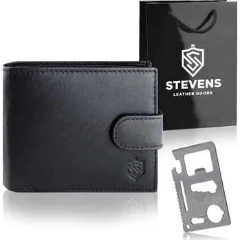 Peněženka Stevens peněženka z pravé lícové kůže černá - muž