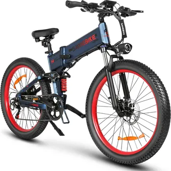 Skládací kolo SAMEBIKE Skládací elektrokolo SAMEBIKE LO26Plus 26 palců s baterií 48V 15Ah MODRÁ 2025