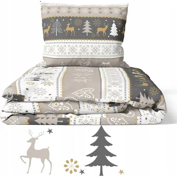 Povlečení Krepové povlečení 140 x 200 cm, série: PRESTIGE, 100% BAVLNA – vzor: Zima Béžová