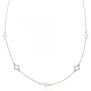 Řetízek Zlatnictví Helios Stříbrný řetízek se čtřlístky