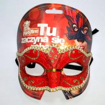 Pleťová maska Maska na oči (benátská) Party Tino červená